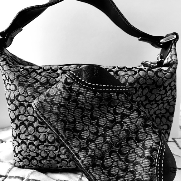 Coach Bags Black Grey Coach Pursewallet Set Poshmark